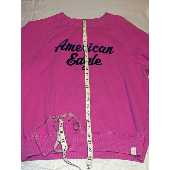 Hot Pink AE American Eagle Pullover Sweatshirt Sweater Preppy Teen Top Small - Picture 12 of 16